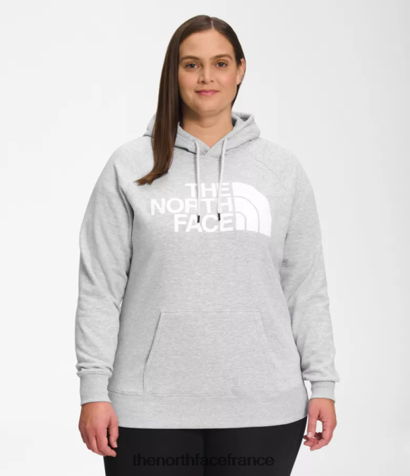 vêtements The North Face femmes plus sweat à capuche demi-dôme tnf gris clair chiné/tnf blanc ZPZRD56