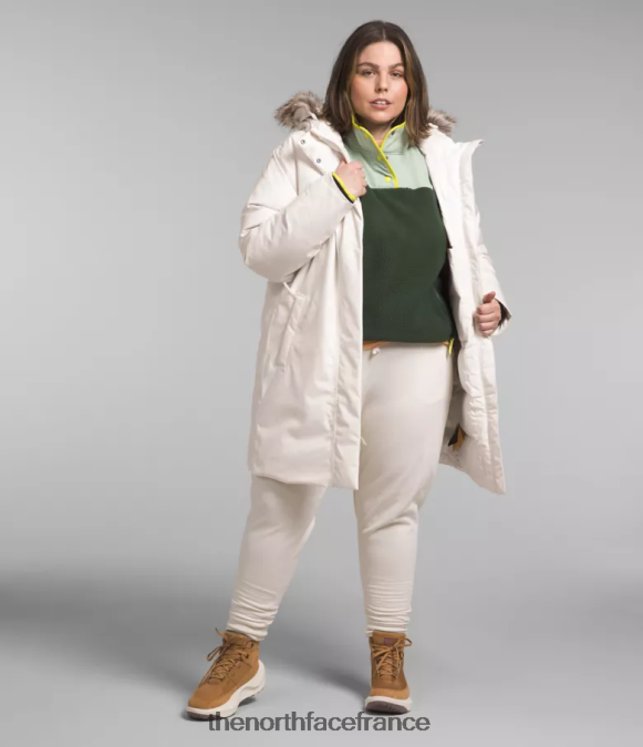 vêtements The North Face femmes plus une parka arctique gardénia blanc ZPZRD967