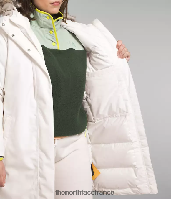 vêtements The North Face femmes plus une parka arctique gardénia blanc ZPZRD967