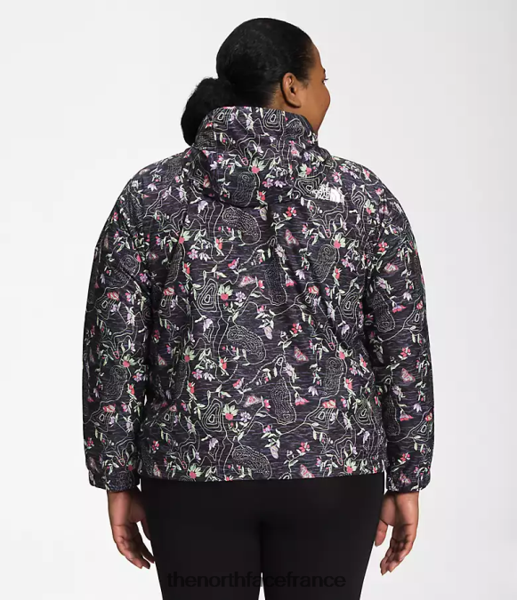 vêtements The North Face femmes plus veste hydrenaline 2000 tnf noir imprimé iwd ZPZRD734