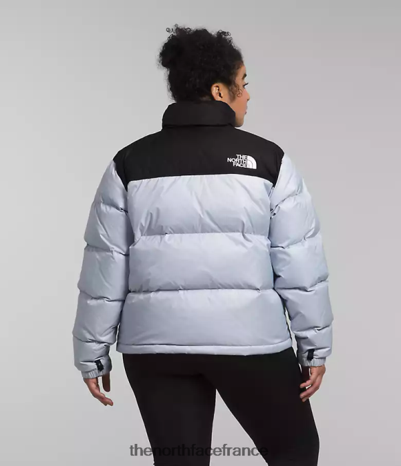 vêtements The North Face femmes plus veste nuptse rétro 1996 pervenche poussiéreuse/noir tnf ZPZRD797