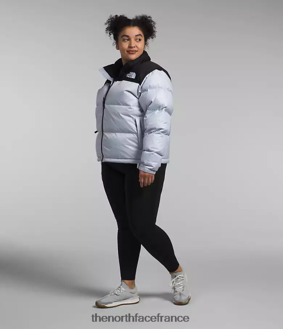vêtements The North Face femmes plus veste nuptse rétro 1996 pervenche poussiéreuse/noir tnf ZPZRD797