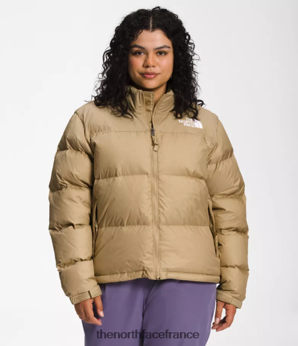 vêtements The North Face femmes plus veste nuptse rétro 1996 pierre kaki ZPZRD800