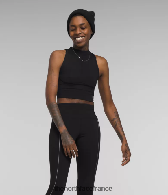 vêtements The North Face femmes haut en maille côtelée à passepoil tnf noir ZPZRD1053