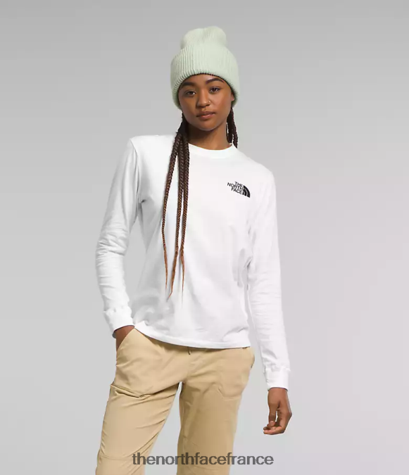 vêtements The North Face femmes t-shirt box nse à manches longues tnf blanc/tnf noir ZPZRD678
