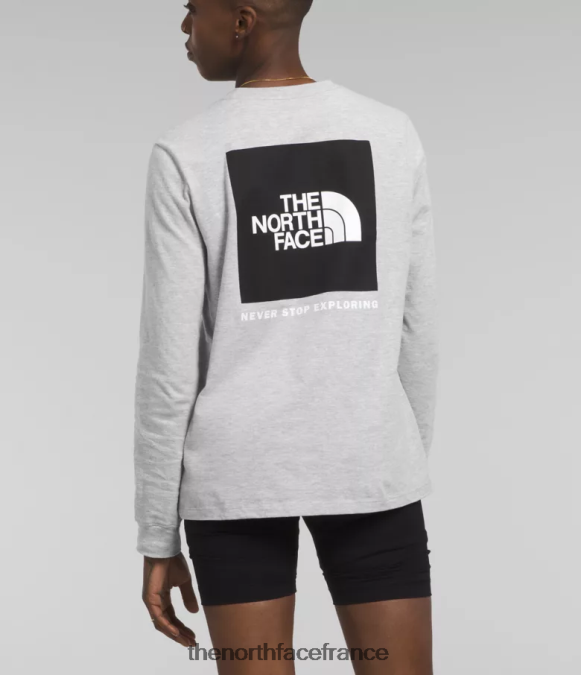 vêtements The North Face femmes t-shirt box nse à manches longues tnf gris clair chiné ZPZRD679