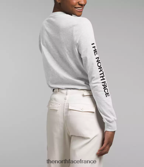 vêtements The North Face femmes t-shirt imprimé à manches longues tnf gris clair chiné ZPZRD1095