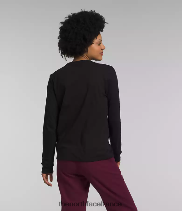 vêtements The North Face femmes t-shirt imprimé à manches longues tnf noir/berry de Boysen ZPZRD1094