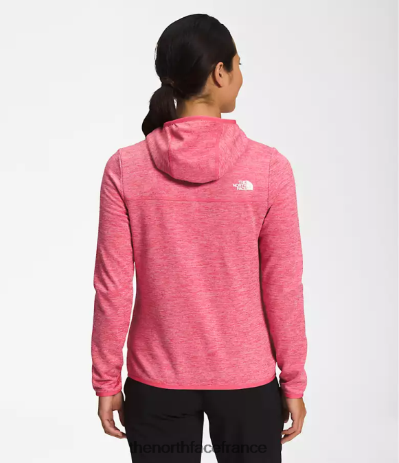 vêtements The North Face femmes sweat à capuche canyonlands cosmo rose blanc chiné ZPZRD746
