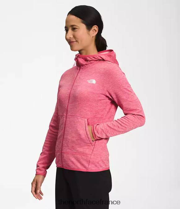 vêtements The North Face femmes sweat à capuche canyonlands cosmo rose blanc chiné ZPZRD746