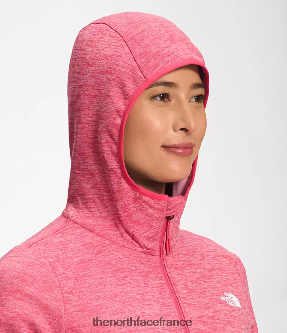 vêtements The North Face femmes sweat à capuche canyonlands cosmo rose blanc chiné ZPZRD746