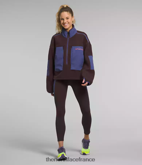 vêtements The North Face femmes trailwear fantasy ridge flash -zip brun charbon/bleu caverne ZPZRD55