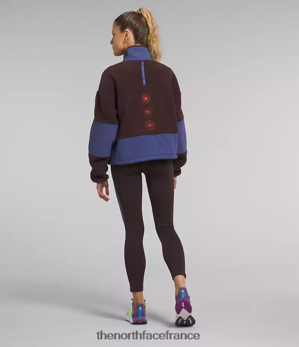 vêtements The North Face femmes trailwear fantasy ridge flash -zip brun charbon/bleu caverne ZPZRD55