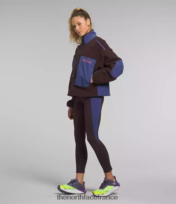 vêtements The North Face femmes trailwear fantasy ridge flash -zip brun charbon/bleu caverne ZPZRD55
