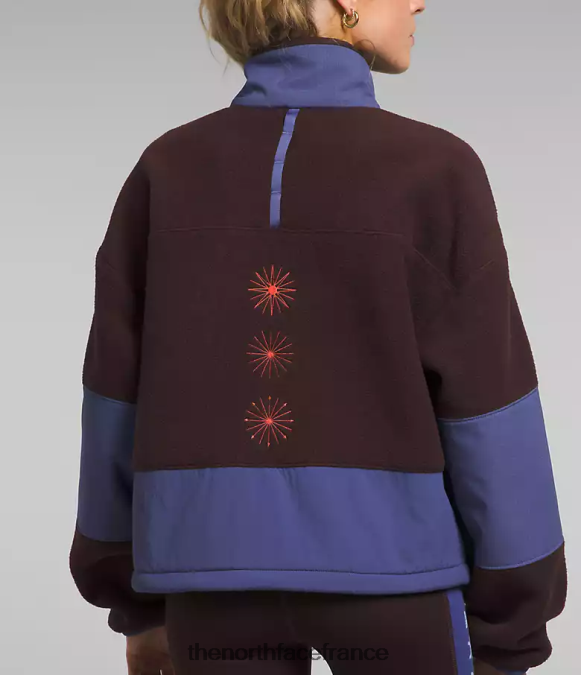vêtements The North Face femmes trailwear fantasy ridge flash -zip brun charbon/bleu caverne ZPZRD55
