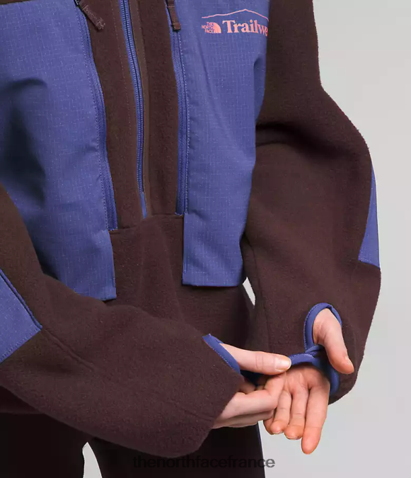 vêtements The North Face femmes trailwear fantasy ridge flash -zip brun charbon/bleu caverne ZPZRD55