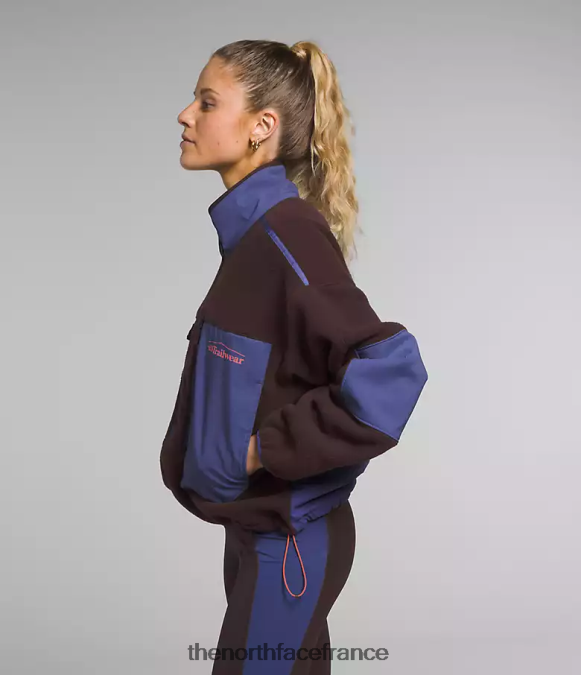 vêtements The North Face femmes trailwear fantasy ridge flash -zip brun charbon/bleu caverne ZPZRD55