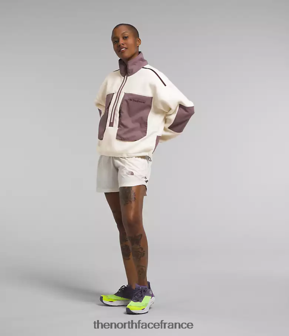 vêtements The North Face femmes trailwear fantasy ridge flash -zip gardénia blanc/gris fauve ZPZRD54