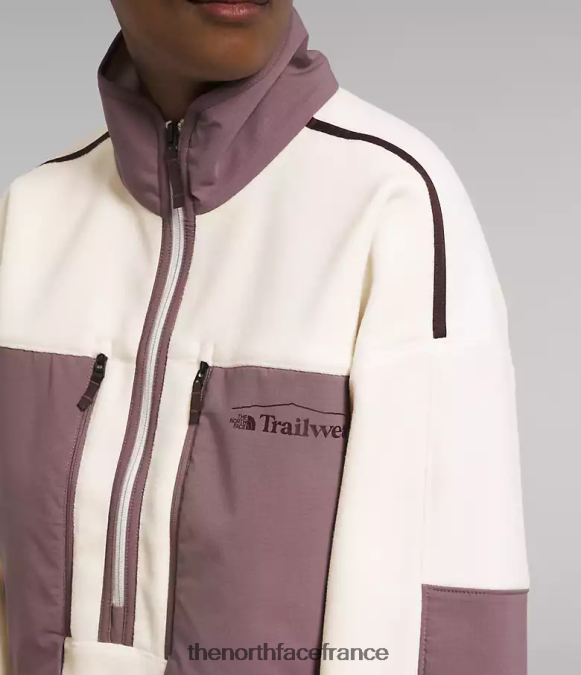 vêtements The North Face femmes trailwear fantasy ridge flash -zip gardénia blanc/gris fauve ZPZRD54