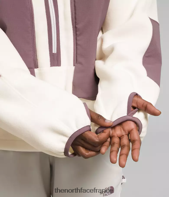 vêtements The North Face femmes trailwear fantasy ridge flash -zip gardénia blanc/gris fauve ZPZRD54