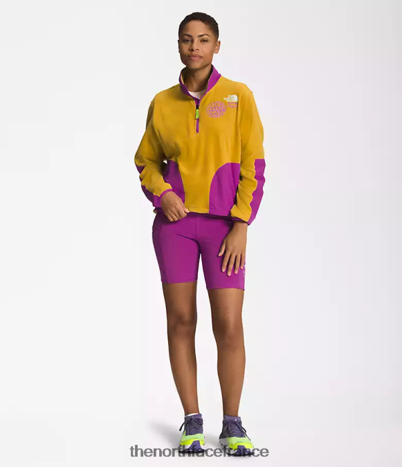vêtements The North Face femmes trailwear fantasy ridge -zip fleur de cactus jaune/violet en bois de flèche ZPZRD1180