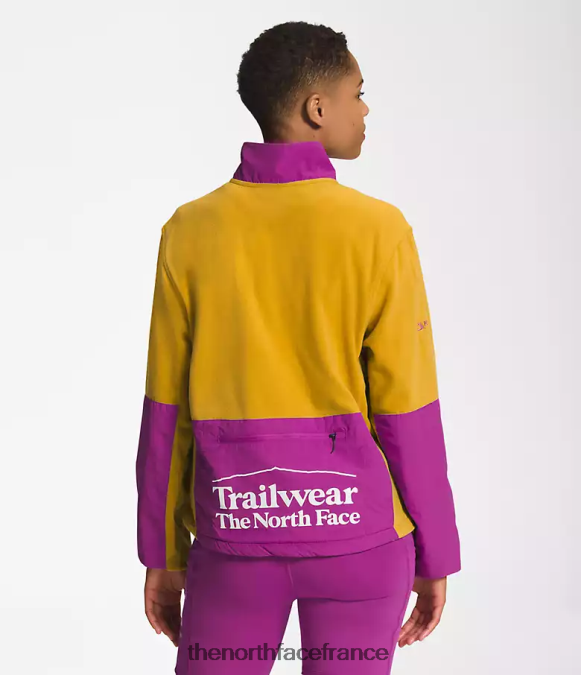 vêtements The North Face femmes trailwear fantasy ridge -zip fleur de cactus jaune/violet en bois de flèche ZPZRD1180