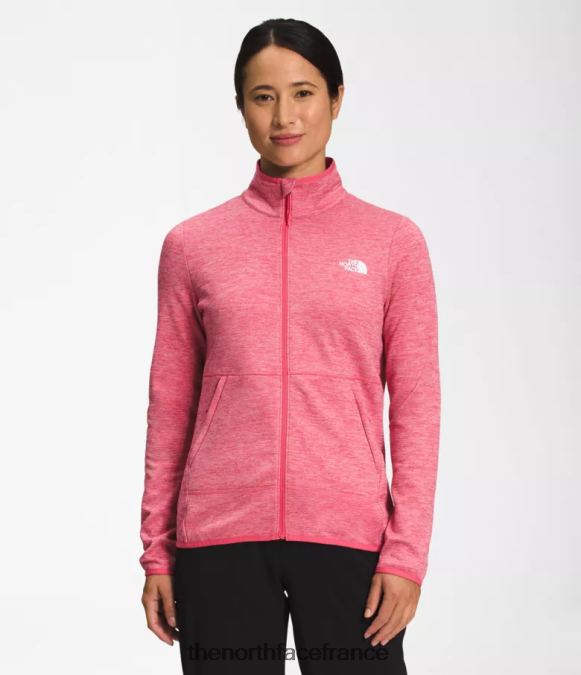 vêtements The North Face femmes Canyonlands à fermeture éclair intégrale cosmo rose blanc chiné ZPZRD380