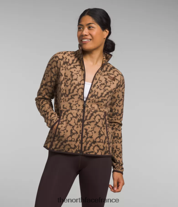vêtements The North Face femmes veste alpine polartec 100 impression de colorant graphique au beurre d’amande ZPZRD442