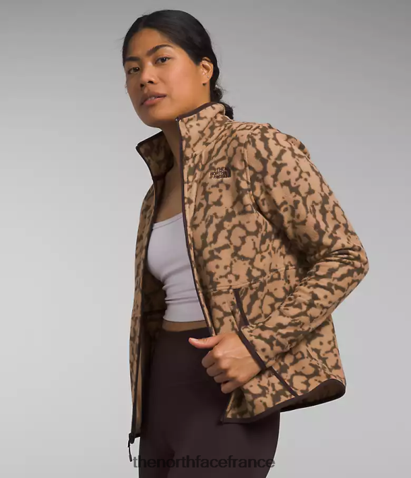 vêtements The North Face femmes veste alpine polartec 100 impression de colorant graphique au beurre d’amande ZPZRD442