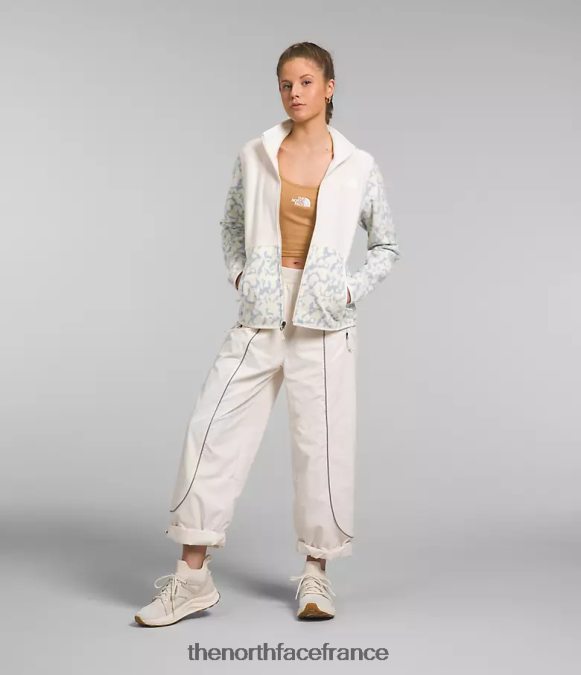 vêtements The North Face femmes veste alpine polartec 100 imprimé colorant graphique pervenche poussiéreux/blanc gardénia ZPZRD445
