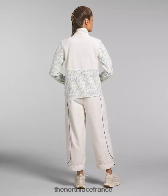 vêtements The North Face femmes veste alpine polartec 100 imprimé colorant graphique pervenche poussiéreux/blanc gardénia ZPZRD445