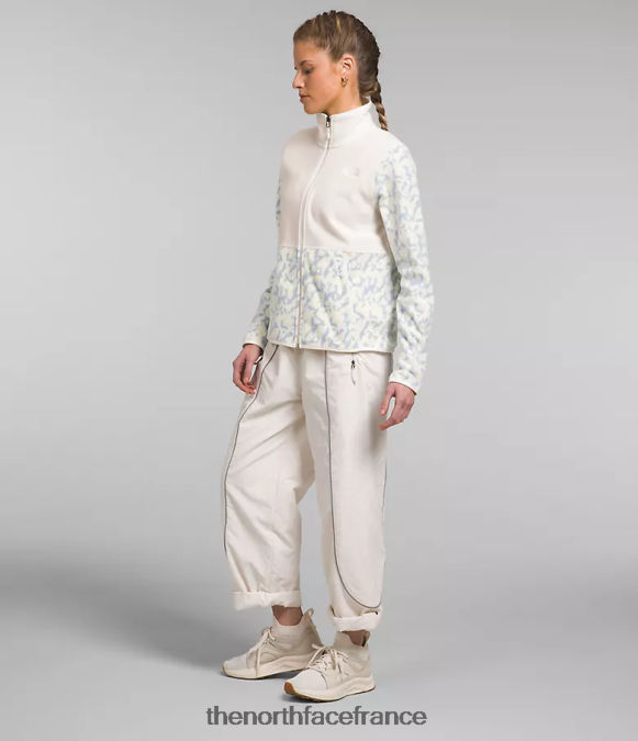 vêtements The North Face femmes veste alpine polartec 100 imprimé colorant graphique pervenche poussiéreux/blanc gardénia ZPZRD445