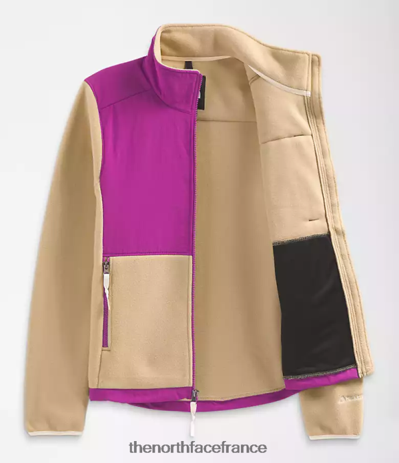 vêtements The North Face femmes veste denali pierre kaki/fleur de cactus violet/gardénia blanc ZPZRD149