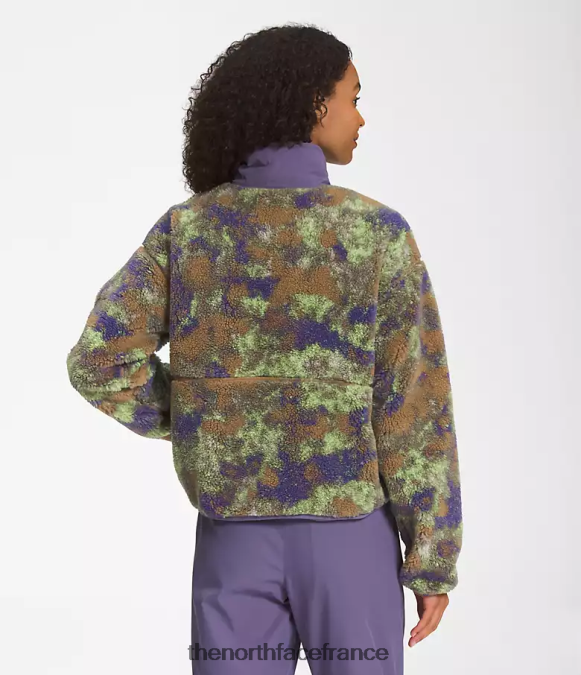 vêtements The North Face femmes pull à poils extrêmes imprimé camp pointillé marron utilitaire ZPZRD806
