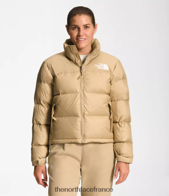 vêtements The North Face femmes veste nuptse rétro 1996 pierre kaki ZPZRD731