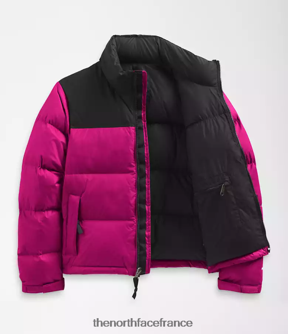 vêtements The North Face femmes veste nuptse rétro 1996 rose fuchsia ZPZRD728