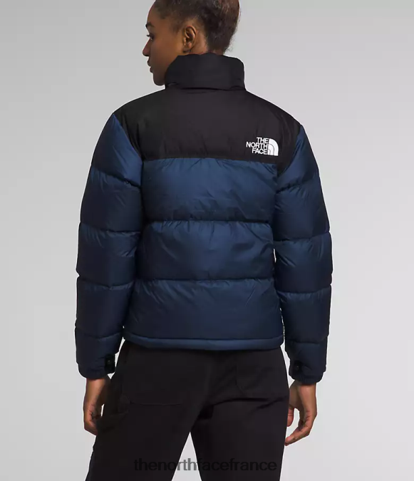 vêtements The North Face femmes veste nuptse rétro 1996 sommet bleu marine/noir tnf ZPZRD726