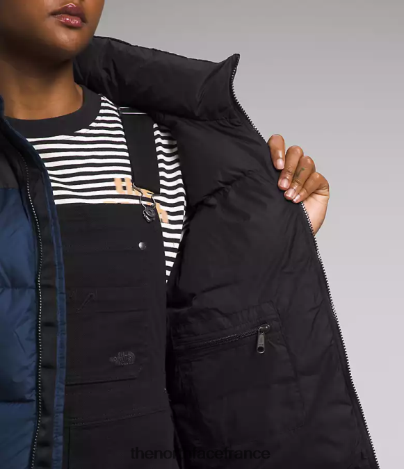 vêtements The North Face femmes veste nuptse rétro 1996 sommet bleu marine/noir tnf ZPZRD726