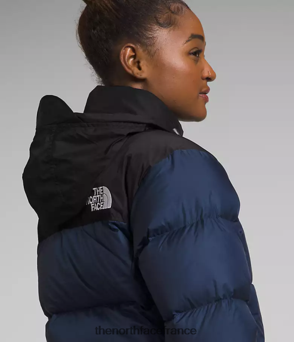 vêtements The North Face femmes veste nuptse rétro 1996 sommet bleu marine/noir tnf ZPZRD726