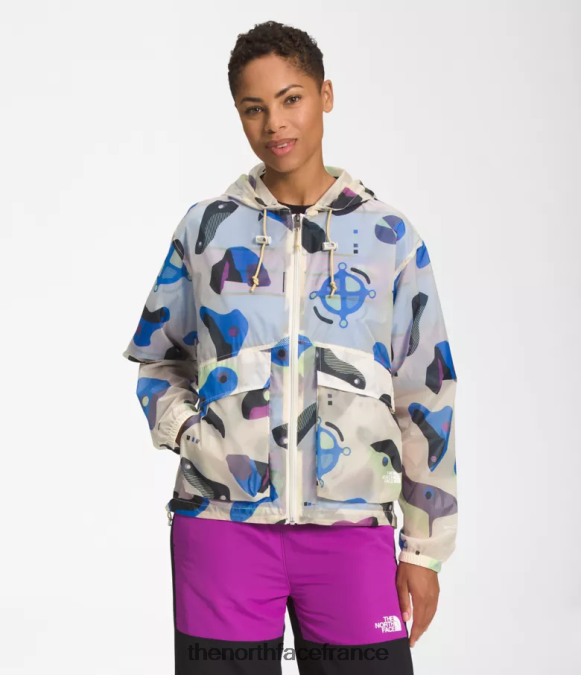 vêtements The North Face femmes sweat à capuche coupe-vent translucide m66 impression infographique blanche gardénia ZPZRD1230