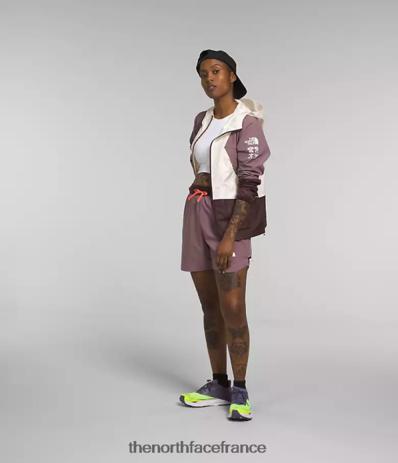 vêtements The North Face femmes veste coupe-vent trailwear gardénia blanc/gris fauve ZPZRD317