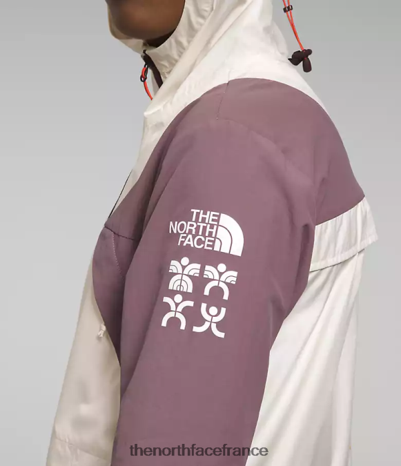 vêtements The North Face femmes veste coupe-vent trailwear gardénia blanc/gris fauve ZPZRD317