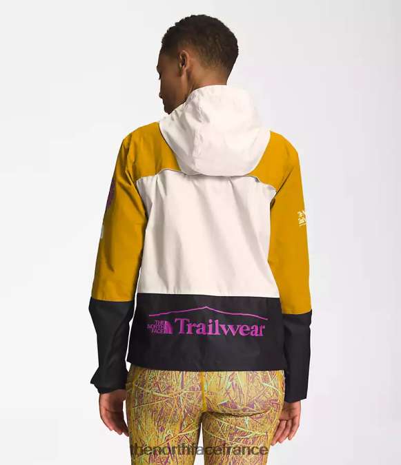vêtements The North Face femmes veste coupe-vent trailwear jaune bois de flèche/blanc gardénia/noir tnf ZPZRD318