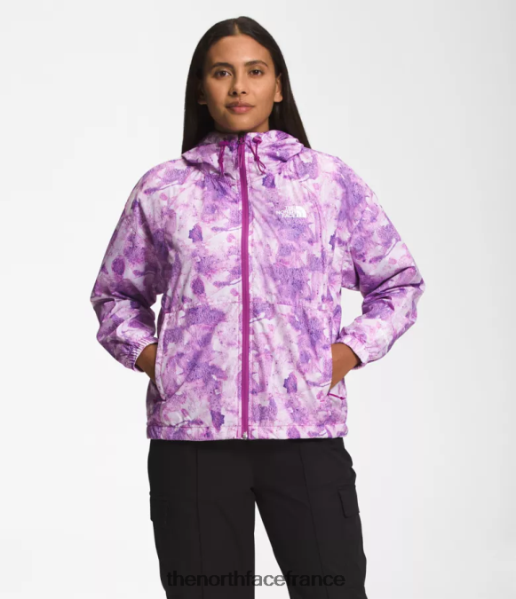 vêtements The North Face femmes veste hydrenaline longueur 2000-25'' imprimé colorant ton sur ton fleur de cactus violet ZPZRD673
