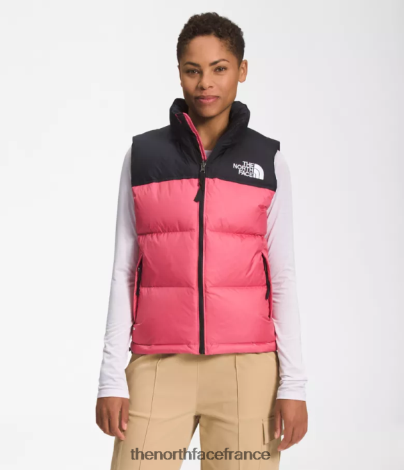 vêtements The North Face femmes gilet nuptse rétro 1996 cosmos rose ZPZRD430