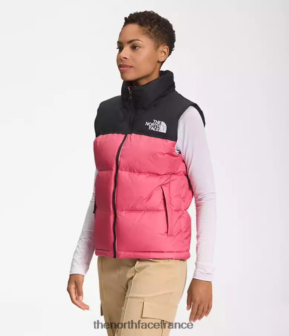 vêtements The North Face femmes gilet nuptse rétro 1996 cosmos rose ZPZRD430