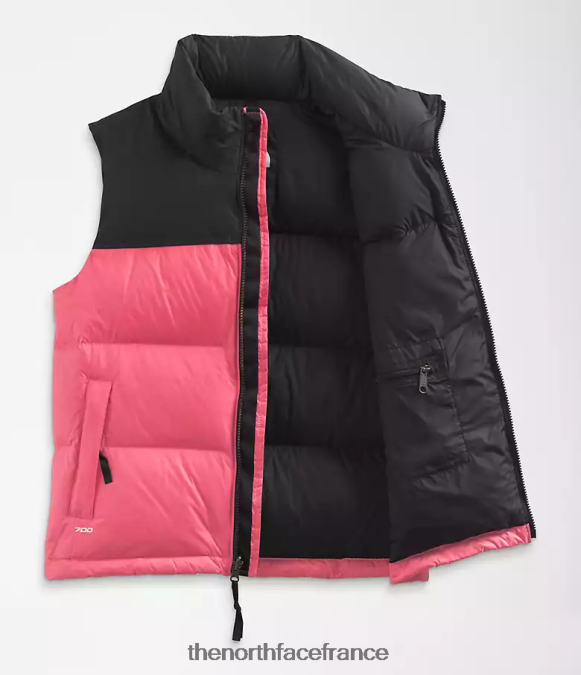 vêtements The North Face femmes gilet nuptse rétro 1996 cosmos rose ZPZRD430
