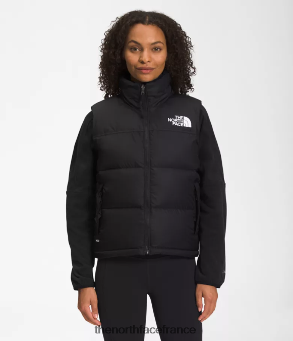 vêtements The North Face femmes gilet nuptse rétro 1996 tnf recyclé noir ZPZRD429