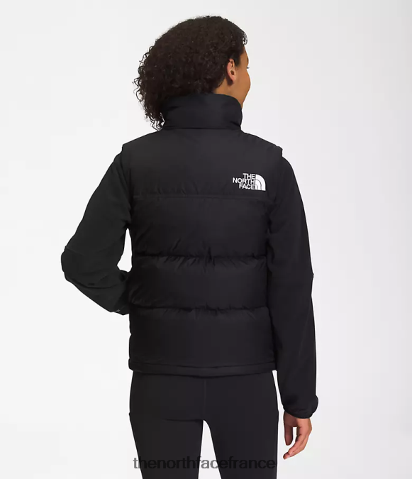 vêtements The North Face femmes gilet nuptse rétro 1996 tnf recyclé noir ZPZRD429