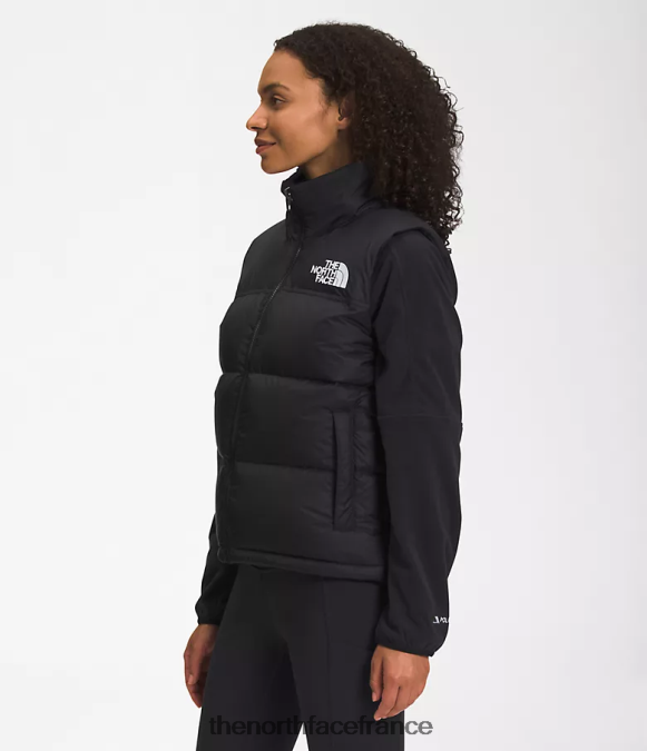 vêtements The North Face femmes gilet nuptse rétro 1996 tnf recyclé noir ZPZRD429
